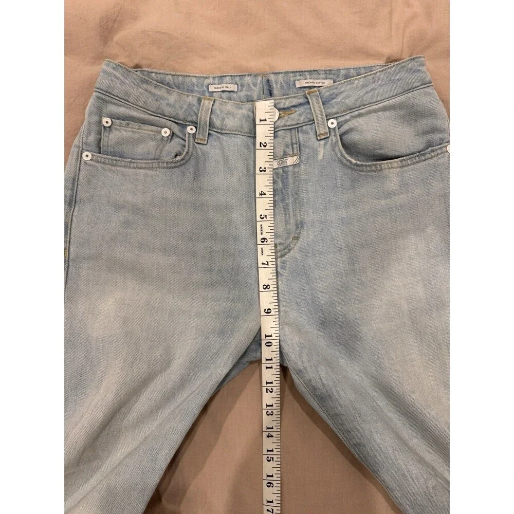 Closed Renton Womens Jeans Italy Light Blue Distressed Size 28 High Rise Cotton - Picture 7 of 10